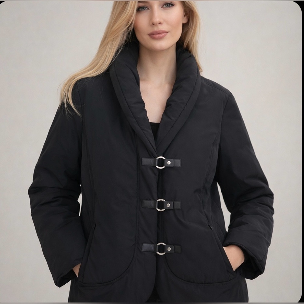 Dana Buchman Women’s Puffer Jacket Winter Warm Casual Black Size Medium